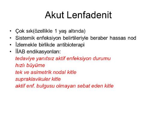 Akut Lenfadenit